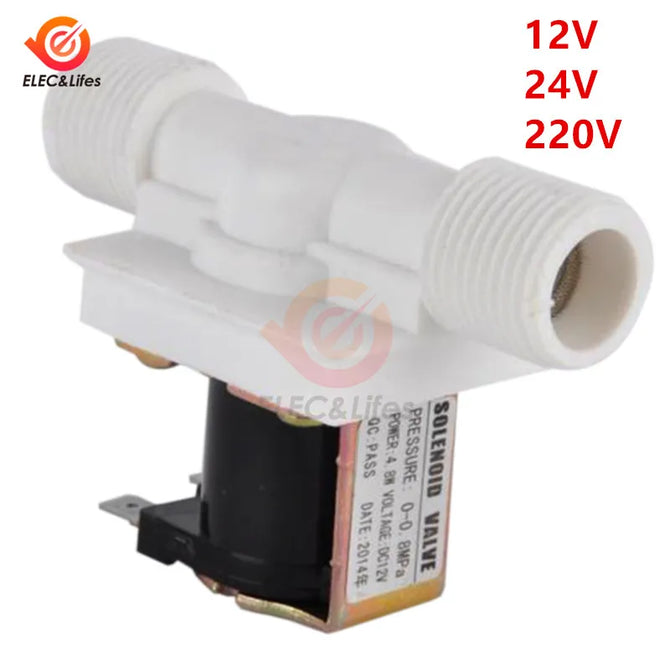 1/2&quot; Plastic Solenoid Valve 12V 24V 220V Magnetic Washing Machine Dispenser Drinking Water Pneumatic Pressure Controller Switch