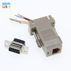 100pcs/lot DB9 Female To RJ12 RJ45 Female DB9 To RJ45 DB9 To RJ12 Adapter for Computer Connection of 9-pin Serial Port