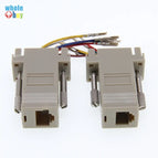 100pcs/lot DB9 Female To RJ12 RJ45 Female DB9 To RJ45 DB9 To RJ12 Adapter for Computer Connection of 9-pin Serial Port