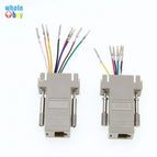 100pcs/lot DB9 Female To RJ12 RJ45 Female DB9 To RJ45 DB9 To RJ12 Adapter for Computer Connection of 9-pin Serial Port