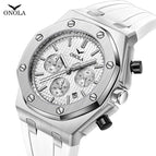 ONOL Fashion Multi-Function Quartz Watch Men's Silicone Band Watrproof Watch men casual watch ON6807