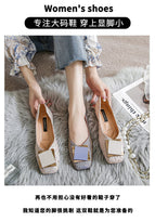 Soft leather  sole women's shoes 2022new spring and autumn flat-bottom shallow mouth pregnant women's outer square-toed single shoes 555-16