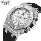 Kimsdun Men's Silicone strap Three Eyes Multifunctional Chronograph Waterproof Calendar Quartz Watch Fashion Men's Watch K-1224B