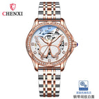 CHENXI new butterfly dial fashion diamond watch women's waterproof automatic mechanical watch CX-8834