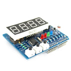 Clock Shield RTC Module DS1307 Multifunction Expansion Board 4 Digit Display Light Sensor Button Buzzer Thermistor for Arduino