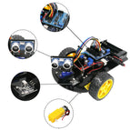 LAFVIN Smart Robot Car 2WD Chassis Kit with Ultrasonic Module, L298N Driver Board, Remote, IR Control for Arduino UNO DIY Kit