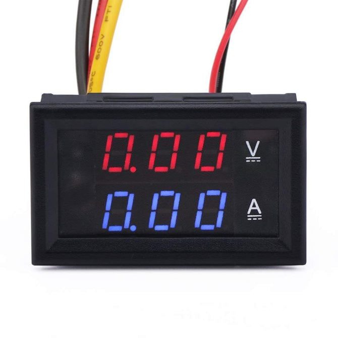 0.56inch Mini Digital Voltmeter Ammeter DC 100V 10A Voltmeter Current Meter Tester Blue+Red Dual LED Display Green Red Yellow