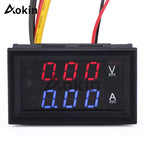 0.56inch Mini Digital Voltmeter Ammeter DC 100V 10A Voltmeter Current Meter Tester Blue+Red Dual LED Display Green Red Yellow