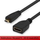 1080P Micro HDMI to HDMI cable hdmi extender Cable Adapter Male to Female Micro HDMI Converter for projector HDTV Gopro TV 15cm