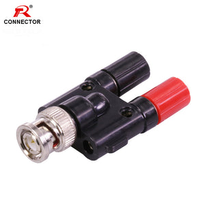 1pc BNC Connector BNC Male Plug to Twin Dual Banana Jack Female Coaxial 4mm Connector Binding Post L15