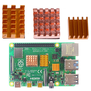 3pcs/set For Raspberry Pi 4B Copper Cooling Pad Heatsink Radiator Cooling Kit Cooler For Raspberry Pi 4 Model B Heat Sink