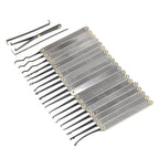 Stainless Steel Hook Lock Pick Set - Silver + Black (22PCS)