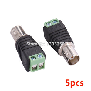 5pcs Coax Cat5 Cat6 CCTV Coaxial Camera BNC Female Jack Video Balun Connector Connectors plug