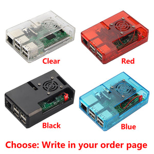 For Raspberry Pi 3 Case ABS Plastic Case Box Black/Clear/Blue/Red Enclosure compatible with Raspberry Pi 3 Model B 3B Plus 2B