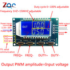 Signal Generator PWM Pulse Frequency Duty Cycle Adjustable Module LCD Display 1Hz-150Khz 3.3V-30V PWM Board Module