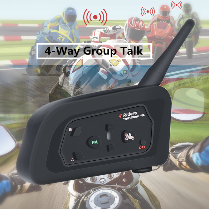 VNETPHONE V4 Intercom Moto Helmet Bluetooth Headset 850mAh 4