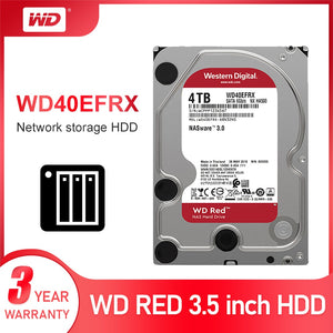 Western Digital WD Red NAS Hard Disk Drive 4TB - 5400 RPM Class SATA 6 GB/S 64 MB Cache 3.5-Inch for Decktop Nas