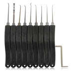 Advanced 9PCS Set Hook Lock Pick locksmith - Black