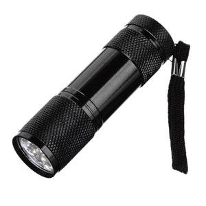 385~395nm 9-LED Purple Light UV Flashlight - Black (3*AAA)