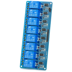 8-Channel Relay Module Board w/ Optocoupler Isolation -Blue