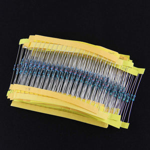 1/4W Ceramic Metal Film Resistors Set - Blue + Silver (600 PCS)