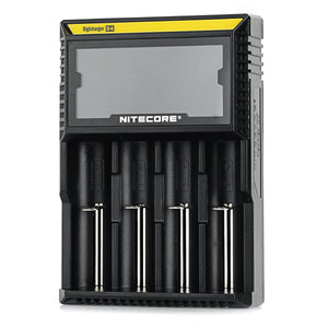 NiteCore D4 3.3" LCD 4-Slot Battery Charger - Black (US Plugs)