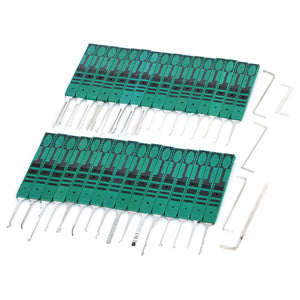 High Quality Klom Set Hook Lock Pick Set ( 31PCS) Green + Silver