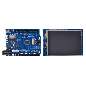 UNO R3 ATmega328P Development Board + Touch Screen Shield for Arduino