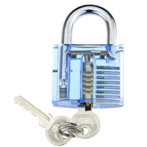 Slotted Transparent Skill Pratice Padlock Set - Blue