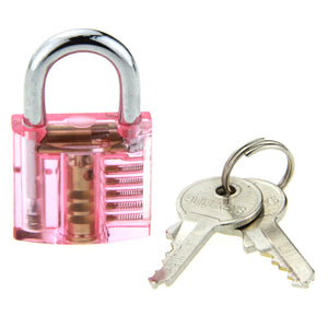 Mini One Slotted Transparent Pratice Padlock - Red