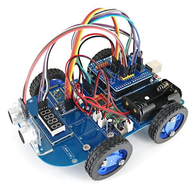 N20 Gear Motor 4WD Bluetooth Controlled Smart Robot Car Kit w/ Tutorial for Arduino - Blue + Black