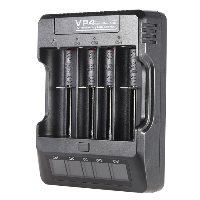 VP4 VA LED Display 4-Slot Li-ion Battery Smart Charger (US Plugs)