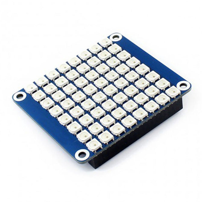 Waveshare True Color 8x8 RGB LED HAT for Raspberry Pi - Blue