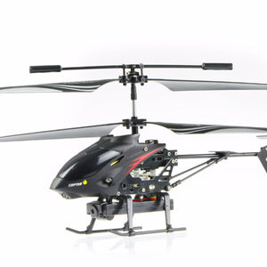 S977 Portable Folding 3.5CH Radio Remote Control Metal RC Helicopter Toy with 1.3MP Camera, Gyro for Kids Black