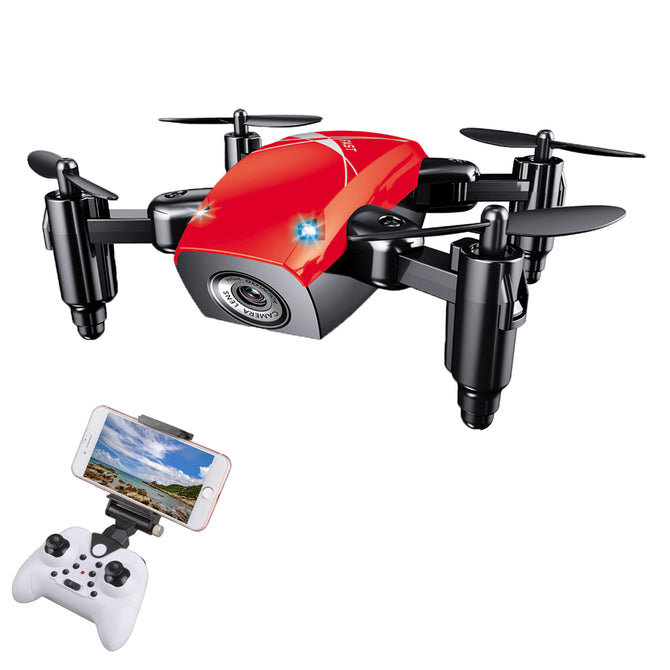 S9HW 2.4G 4 Channel Wi-Fi FPV Foldable Mini RC Helicopter Quadcopter Drone with 0.3MP HD Camera - Red