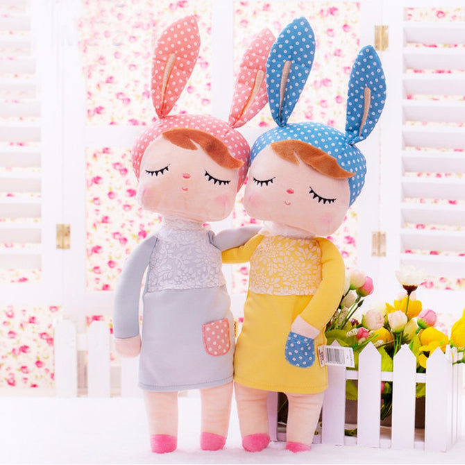 Kawaii Stuffed Plush Animals Cartoon Kids Toys for Girls Children Baby Birthday Christmas Gift, Angela Rabbit Girl Metoo Doll Yellow (4)