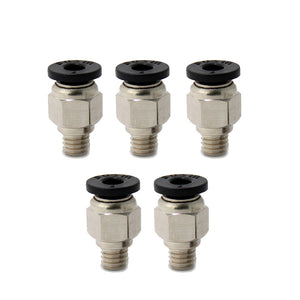 ZHAOYAO PC4-M6 5PCS Pneumatic Connectors Straight Air Fittings For Teflon Tube - Black + Silver