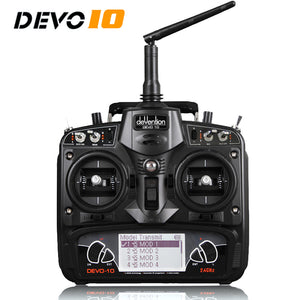 Walkera DEVO 10 2.4Ghz 10-CH 2KM Range Remote Control w/ 2.9" LCD Display for Walkera R/C Aircraft - Black