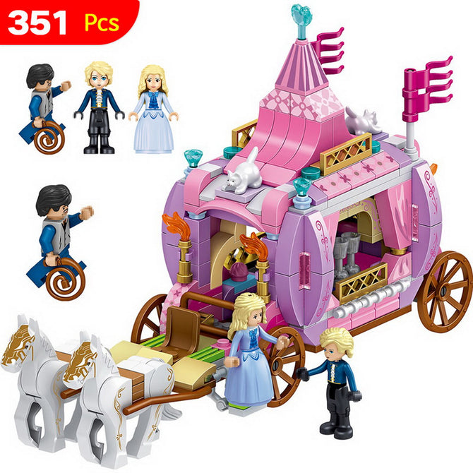 Zhegao 351 pcs Building Blocks Toy Princess Windsor Bourbon Royal Carriage Building Blocks