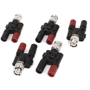 RXDZ BNC Male Plug to Two Banana Female Jack Coaxial Connector Adapter (4 PCS)