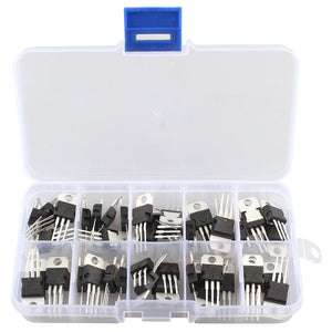 Hengjiaan LM317T-L7824 50Pcs 10Values Voltage Regulator IC Assortment Assorted Kit