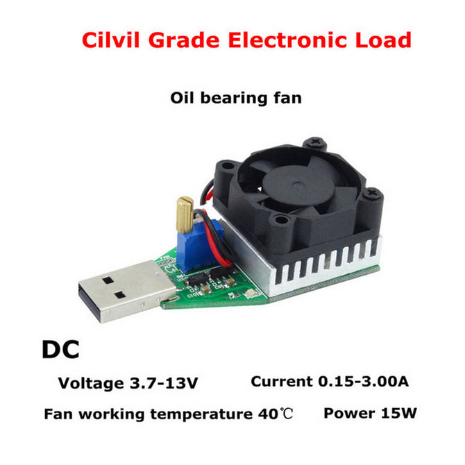 RD Industrial And Civil Grade Electronic Load Resistor USB Interface Discharge Battery Test Capacity Fan Adjustable Current 15w