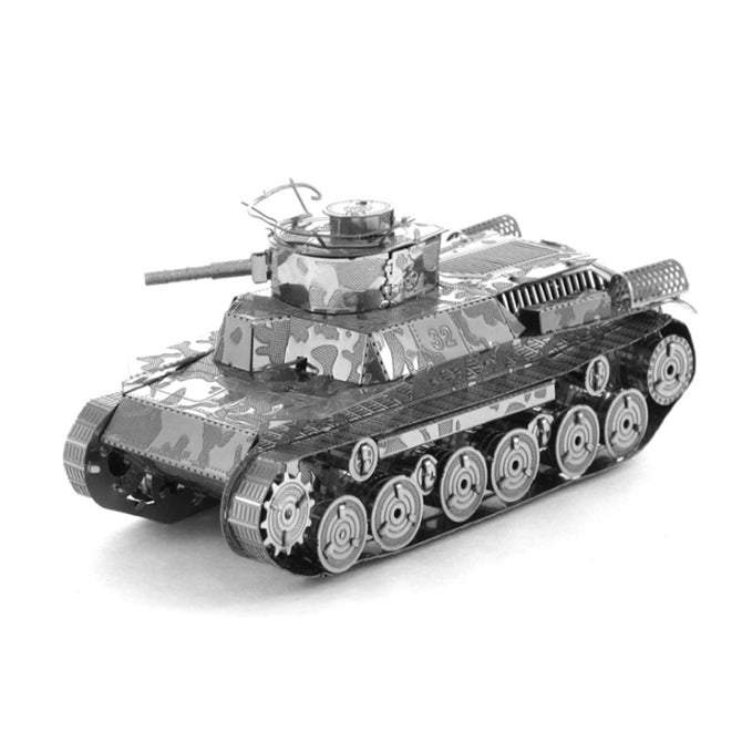 X-Man-Design DIY 3D Laser Cut Metal Model Kit Puzzle Type 97 Shinhoto Chi-Ha Medium Tank Model Assembly Education Toy - Silver