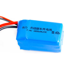 7.4V 1800mAh 20C Max 40C T Plug 2S Lipo Battery for Wltoys A959-b A969-b A979-b K929-B