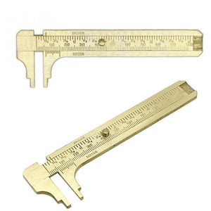 ZHAOYAO 100mm Mini Sliding DIY Vernier Caliper, Metal Brass Sliding Gauge Ruler