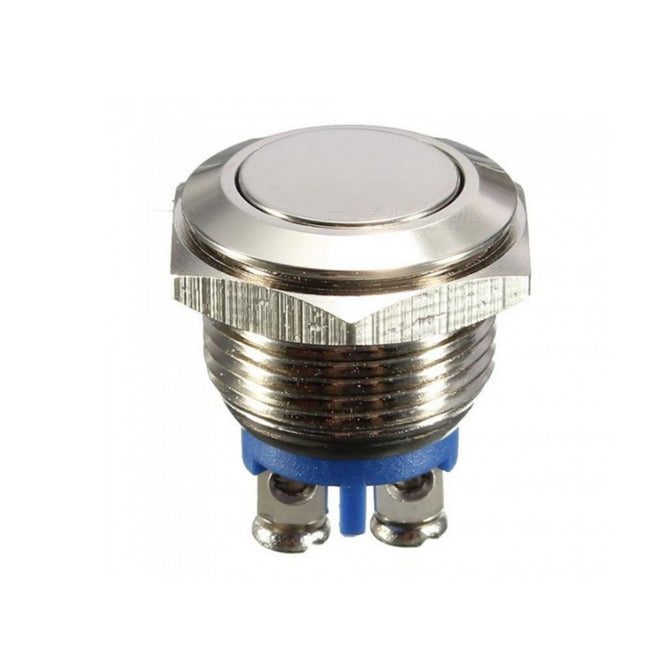 ESAMACT AC 250V 3A NO 16mm Metal Momentary Round Push Button Switch, NO Normally Open (5 PCS)