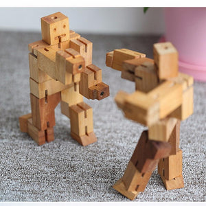 Creative Variety Logs Wood Cube Transformers Puzzle Parent-Child Model Toy Shaped Robot