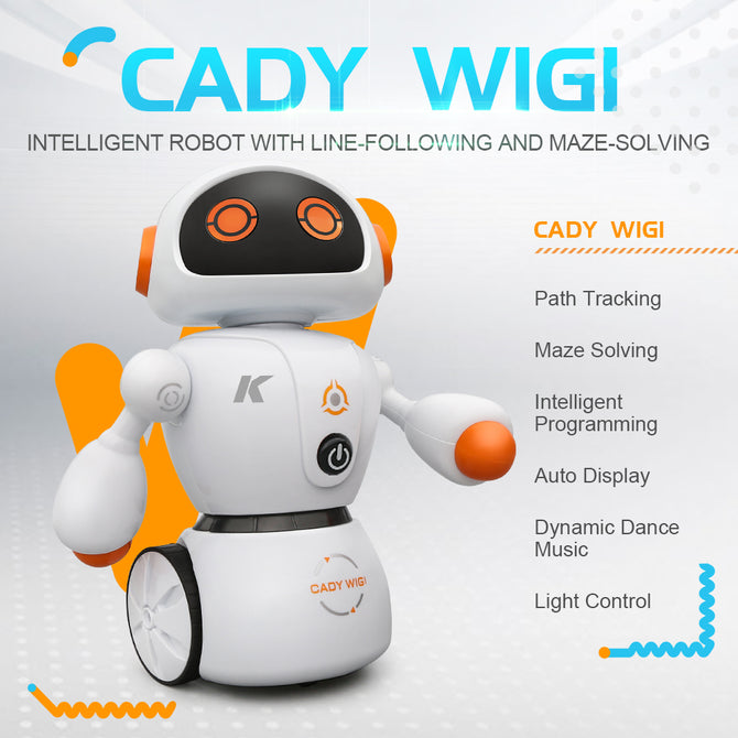 JJRC R6 CADY WIGI RC Robot Path Tracking Intelligent Programming with Light RTR - Orange