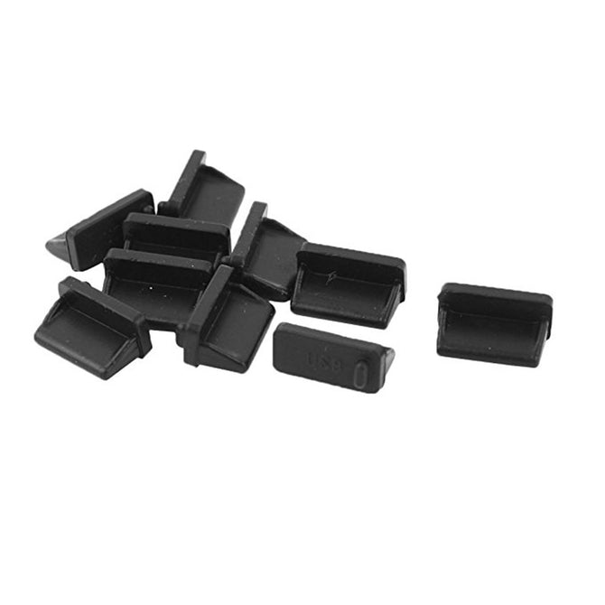 USB Port Silicone Dustproof Covers - Black 50PCS