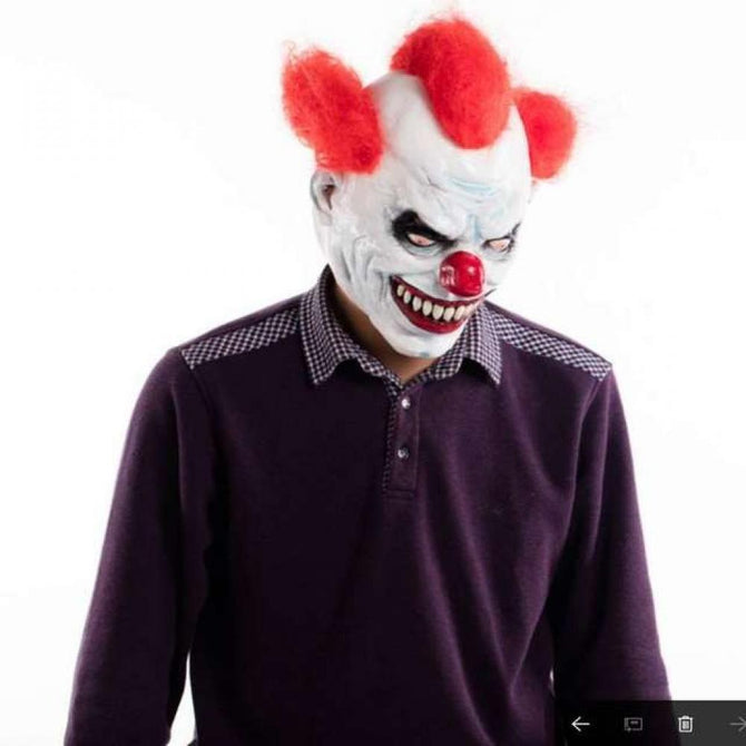 Joker Clown Costume Mask Creepy Evil Scary Halloween Clown Mask Adult Ghost Festive Party Mask Supplies Decoration Clown Mask